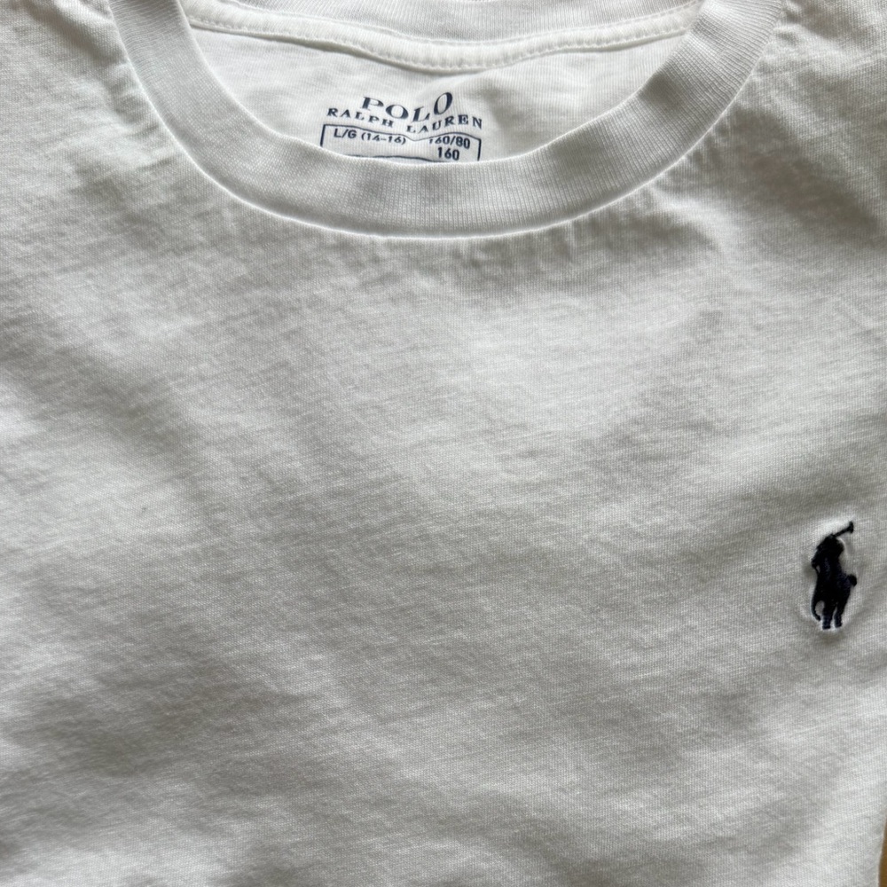 Polo Ralph Lauren Kid’s White Long Sleeve T-Shirt Size Large (14-16)
